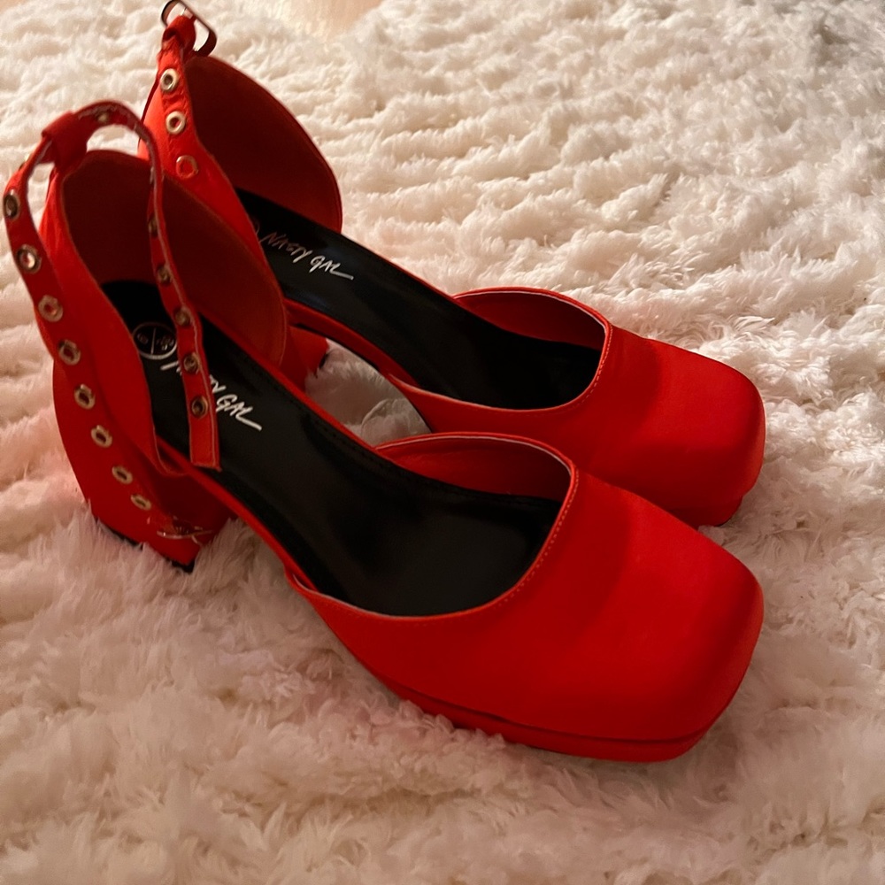 Nasty Gal Red Platform Heels - Size 8